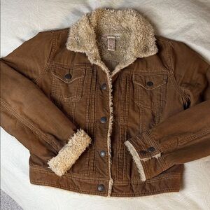 Abercrombie & Fitch Cream Sherpa Jacket